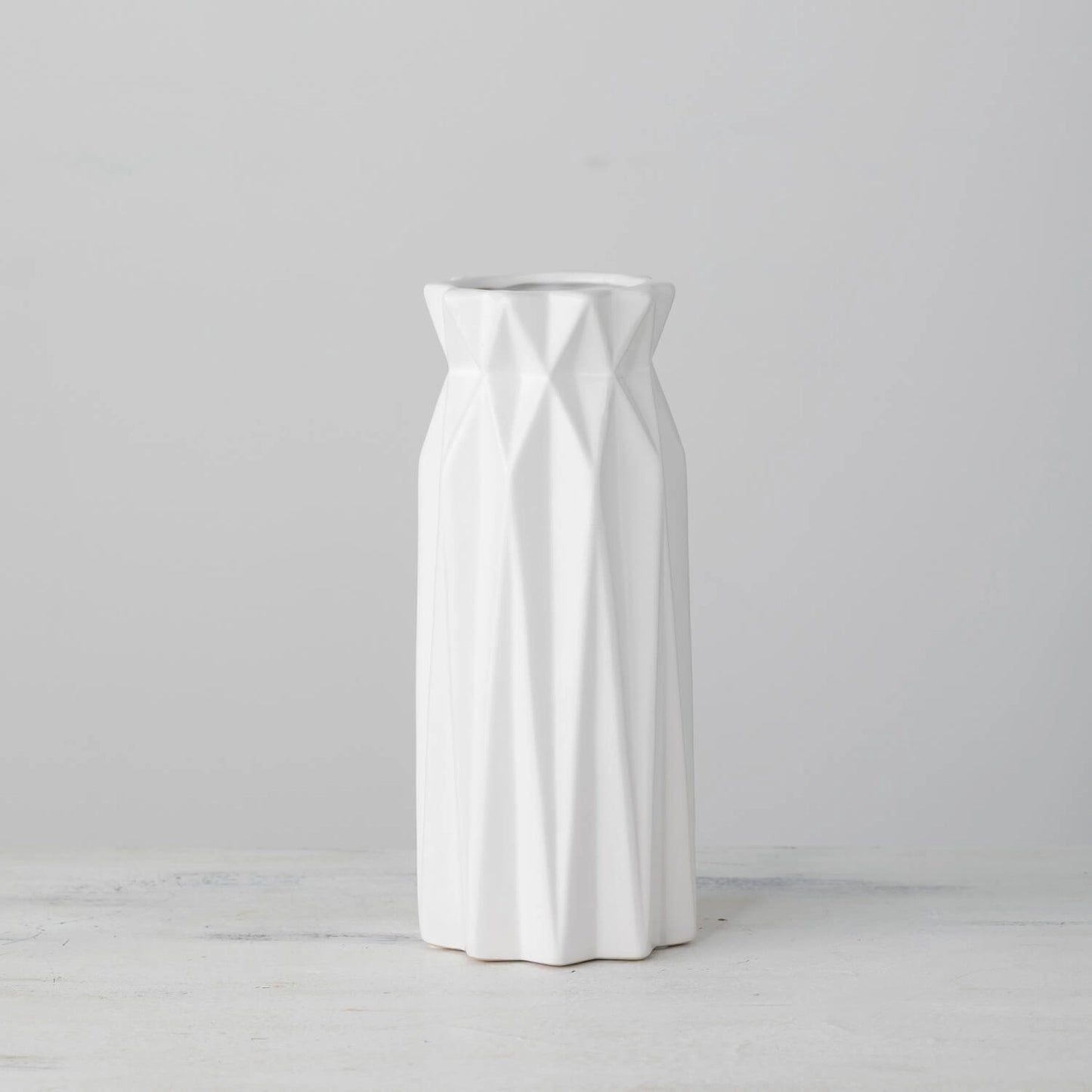 White Origami Geometric Vase